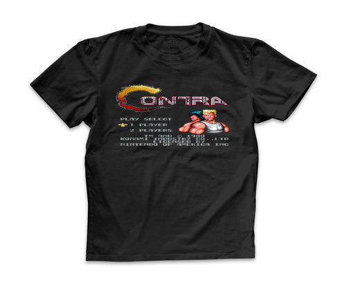 Front-print product image of the Contra Gaming Tee